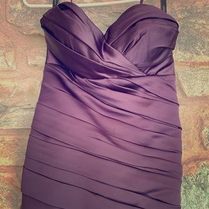 Bill Levkoff Plum Satin Gown